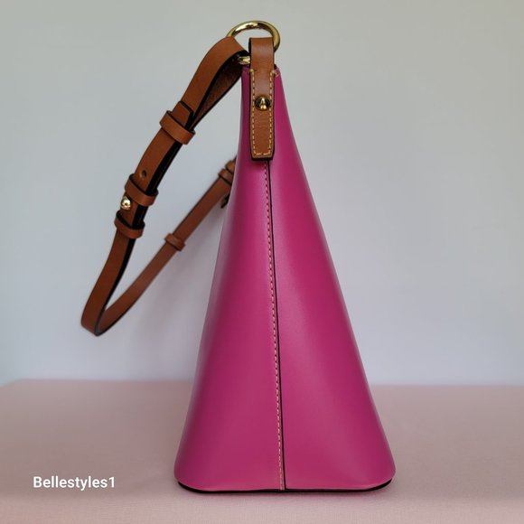 DOONEY & BOURKE Wexford Smooth Leather Hobo Shoulder Bag-Magenta color 🎈$169. - Picture 9 of 16